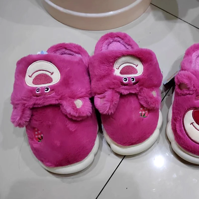 Miniso Disney Стич Лило клубничный медведь анимация теплые зимние домашние тапочки