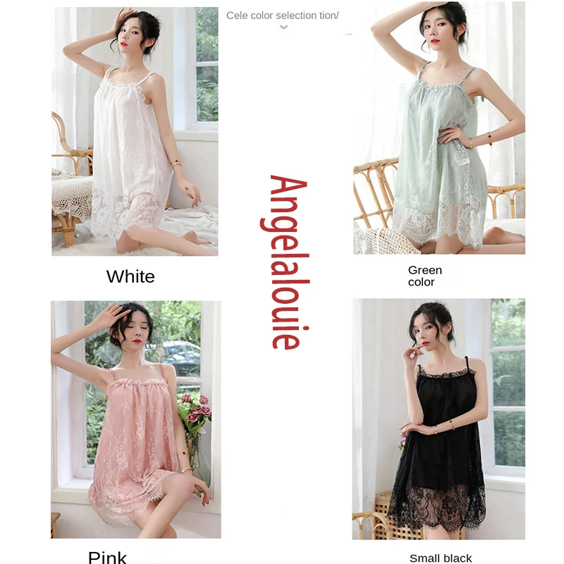 Wholesale Sexy Lingerie Sexy Lace Suspender Nightdress Pajamas Set Women Lounge Wear Sets