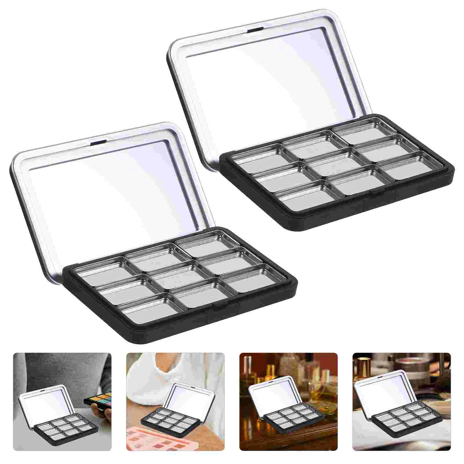 

Magnet Empty Box DIY Eyeshadow Tray Blush Organizer Girls Supply Household Storage