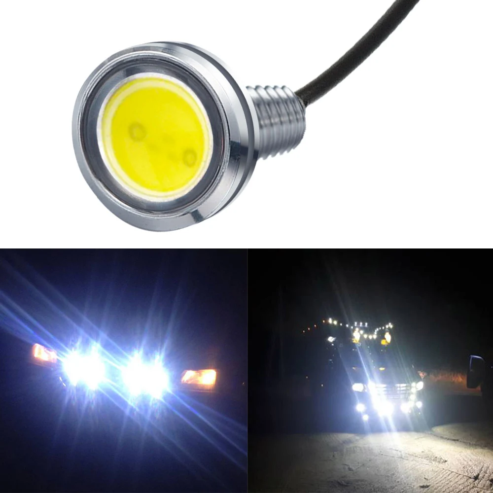 

23mm Auto DRL 12V Car Led Eagle Eye Bulb DayTime Running Turn Signal Lights Backup Reversing Parking Lamps Waterproof Fog Silver