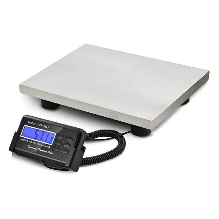 

J&R AC Power 300kg Digital Electronic Weight Indicator Pallet Floor Postal Shipping Weighing Platform Bench Digit Balance Scale