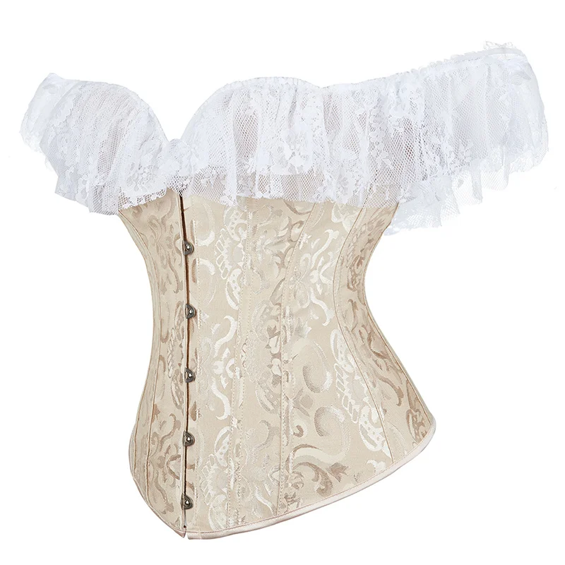 Женский жаккардовый корсет на одно плечо с рукавами