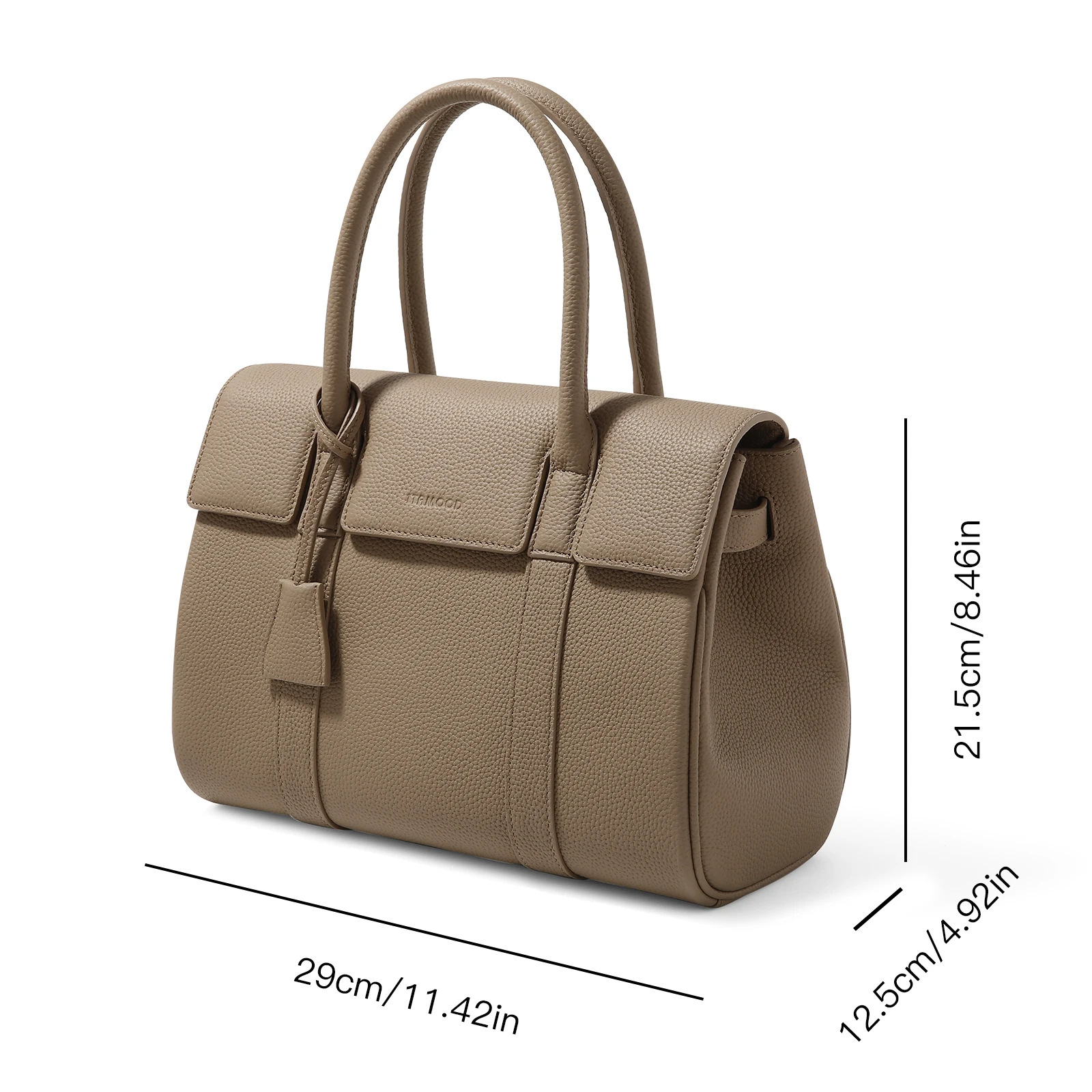 Женская сумка-тоут из воловьей кожи с белым воротником