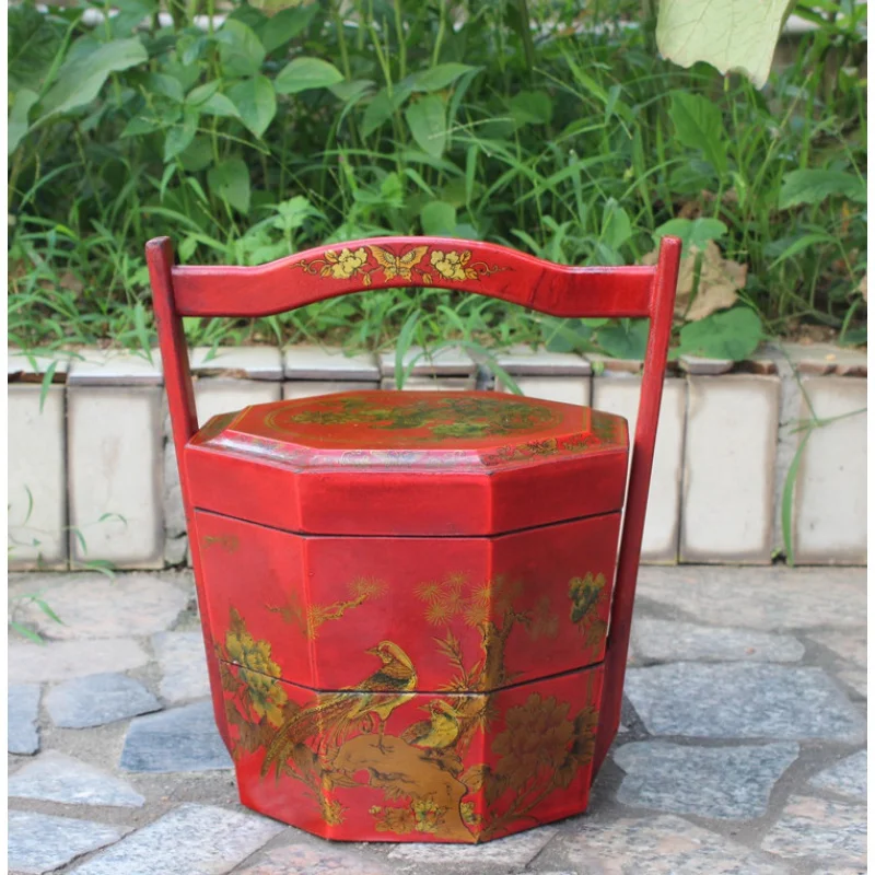 

Antique Basket Vintage Food Container Candy Basket Gift Flower Basket Ming and Qing Arts and Crafts Wedding Gifts Flower Basket