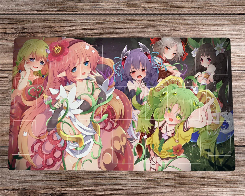 

YuGiOh Playmat Traptrix Girls TCG CCG Mat Trading Card Game Mat Free Bag Anti-slip Rubber Desk Table Mouse Pad Mousepad 60x35cm