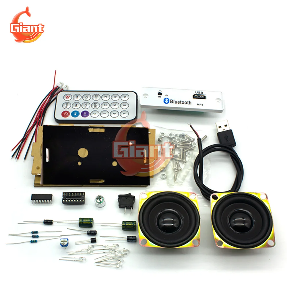 

DIY Speaker Kit Electronics DIY Soldering Practice Solder Assembly DIY Electronic Kit Component 2*3W for Bluetooth Speakers