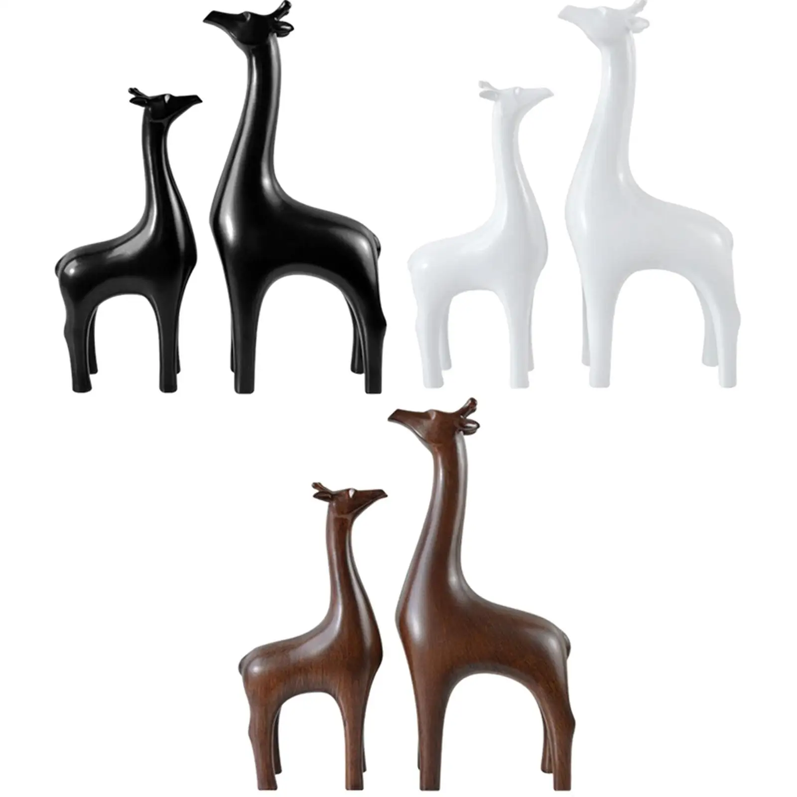 

2x Couple Deer Statue Crafts Feng Shui Lucky Animal Figurines for Bookcase TV Stand Table Centerpiece Mantel Home Ornaments