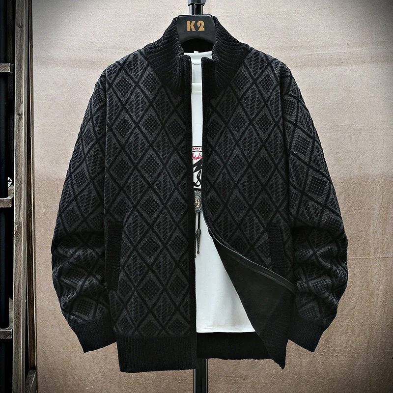 Мужской кардиган вязаный свитер пальто 2024 осень-зима теплая утолщенная