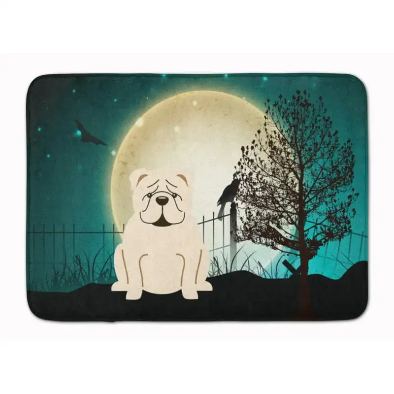 

Treasures BB2313RUG Halloween English Bulldog White Machine Washable Memory Foam Mat, 19 X 27