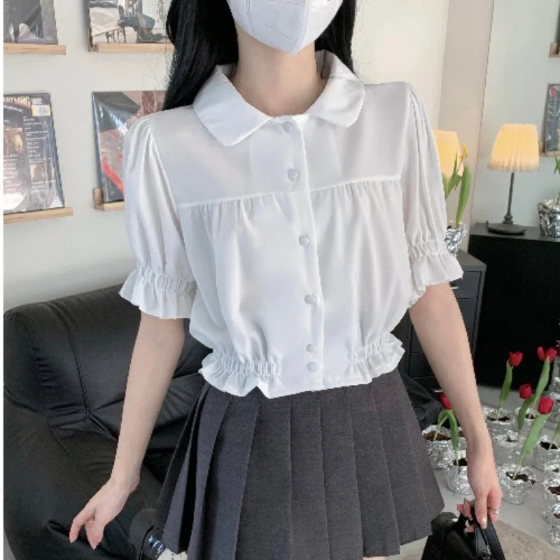 Женские юбки со складками для колледжа элегантная Милая Однотонная