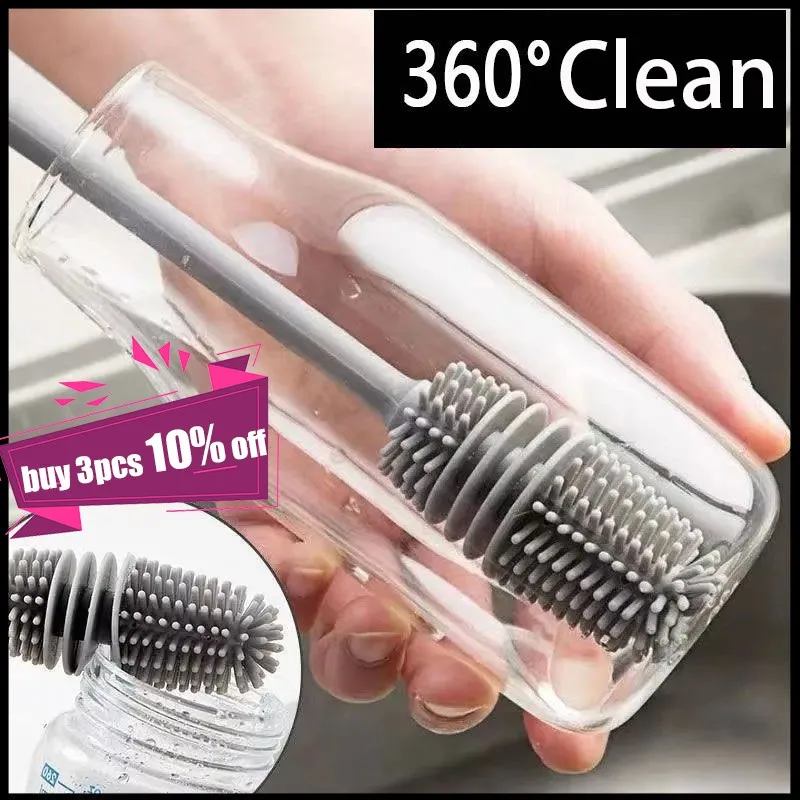 

Silicone Cup Brush Cup Scrubber Glass Cleaner Kitchen Cleaning Tool Long Handle Drink Wineglass Bottle Glass Cup Cleaning Brush