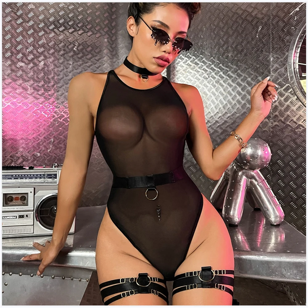 

Нижнее белье женское прозрачное черное/красное, S/M/L