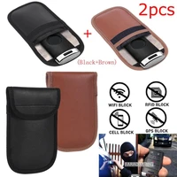 2x anti theft signal blocking faraday keyless entry car key pouch case bag rfid signal blocking bag cover signal blocking pouch
