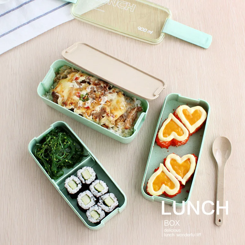 

Food/Bento Box Healthy Material Lunch Box 3 Layer Wheat Straw Wheat Straw Leakproof Microwave Safety BPA free Kids Lunch Contain