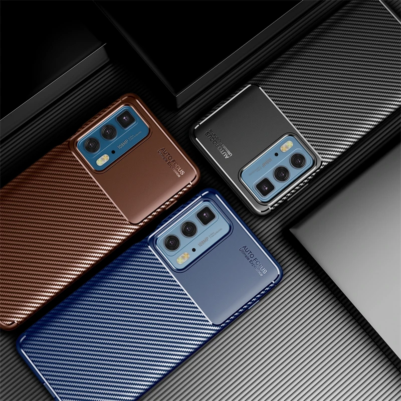 For Motorola Edge S Pro Case Bumper Anti-knock Silicone Carbon Fiber Back Cover For Motorola Edge S Pro Case For Moto Edge S Pro