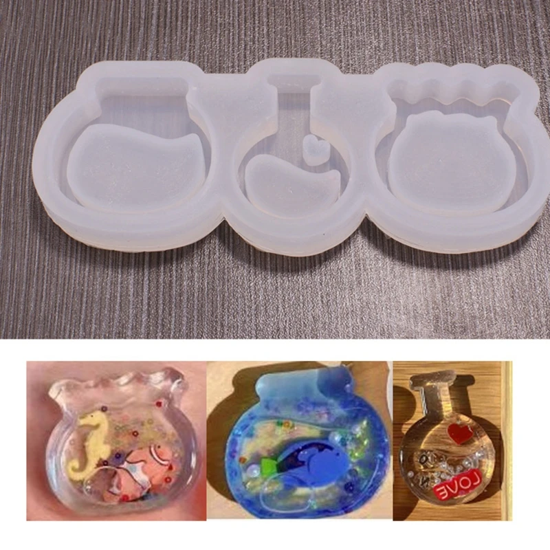 

124A Wishing Bottle Keychain Mold DIY Pendant Jewelry Epoxy Resin Crafting Molds