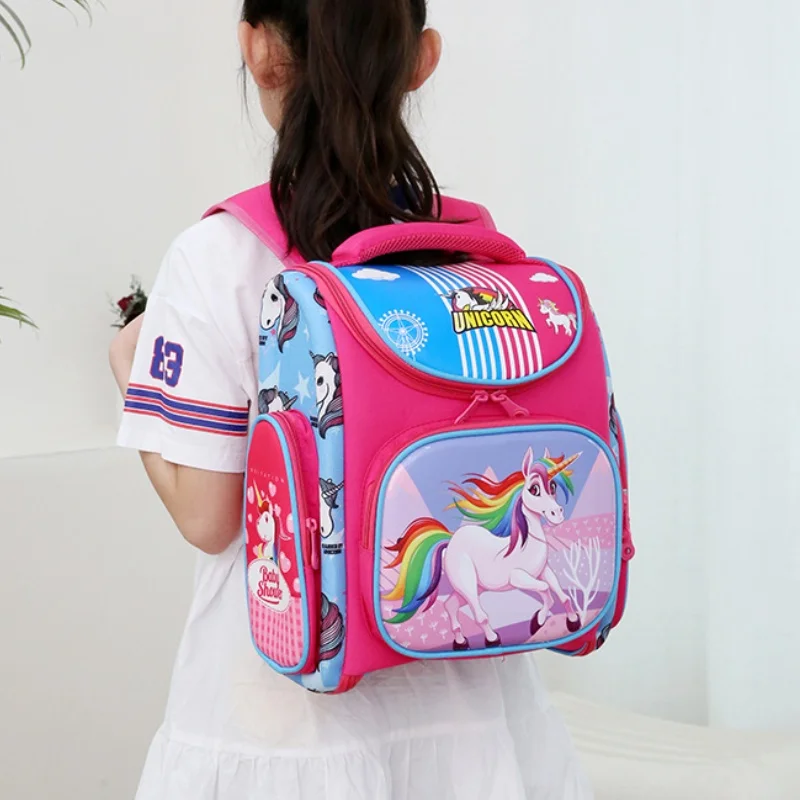 Grades 1-6 Students Girls Unicorn Butterfly Boys Cartoon School Bags New Children Bear Large Capacity Backpacks for Travel Hot