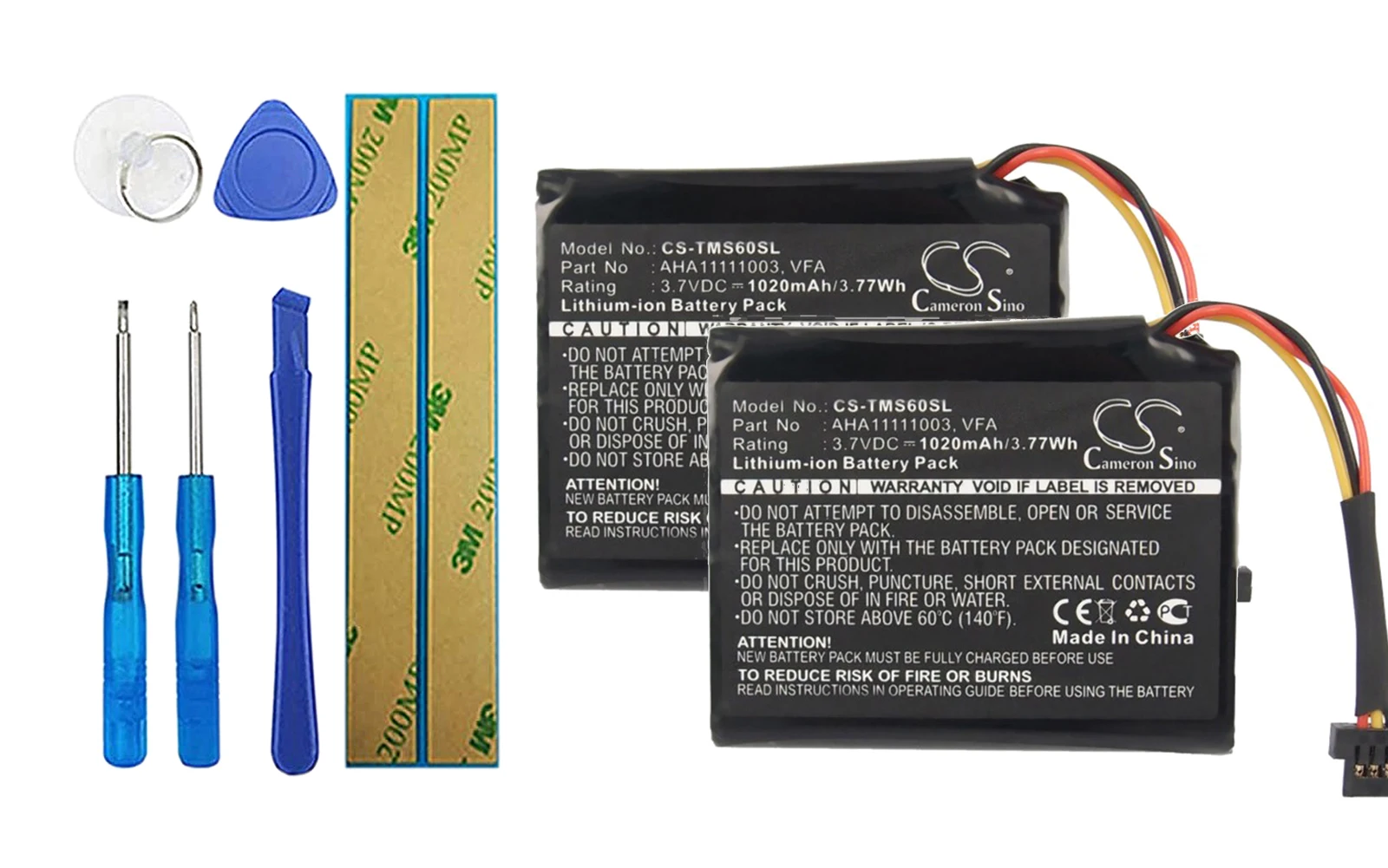 

Аккумулятор 1020mA для TomTom Start 60, старт 60 ЕС, старт 60 м, через 1605 AHA11111003, VFA, 2 упаковки