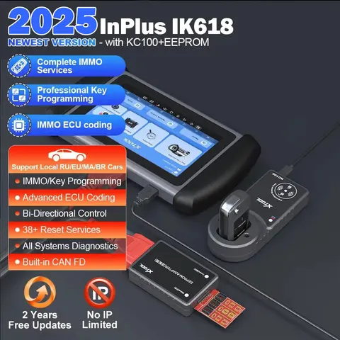 Русский Xtool InPlus IK618 Для русских LADA, Для русских Renault IMMO ключ программатор все ключи потеря автомобиля диагностические инструменты OBD2 автомобильный сканер с KC100 ECU кодирование, как X100PAD3