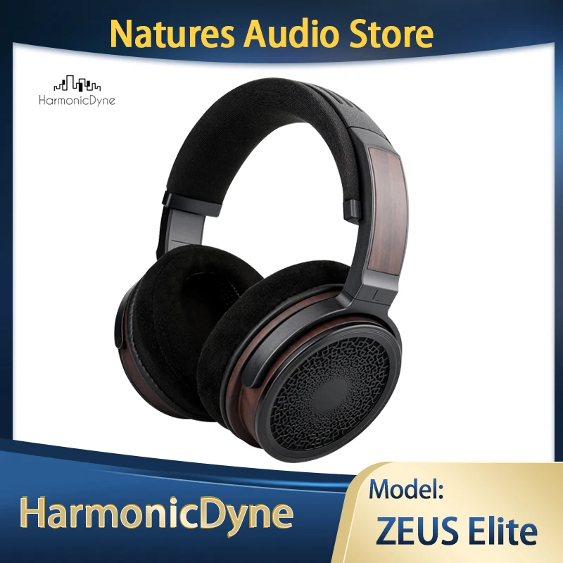 HarmonicDyne Zeus Elite Hi-Fi открытые наушники 50 мм из углеродного волокна бумажная