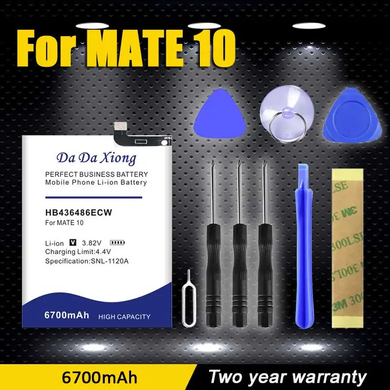

100% Actual Capacity HB436486ECW 6700mAh Battery for Huawei Mate 10 P20 Pro AL00 L09 L29 TL00 Replacement Battery