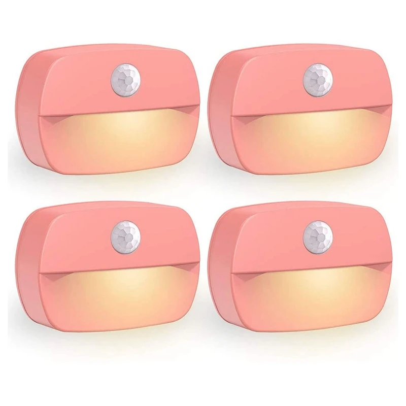 

Automatic Motion Sensor LED Night Lights, Battery Powered Wireless Light For Adults, Bathroom (4-Pack) Without Battery