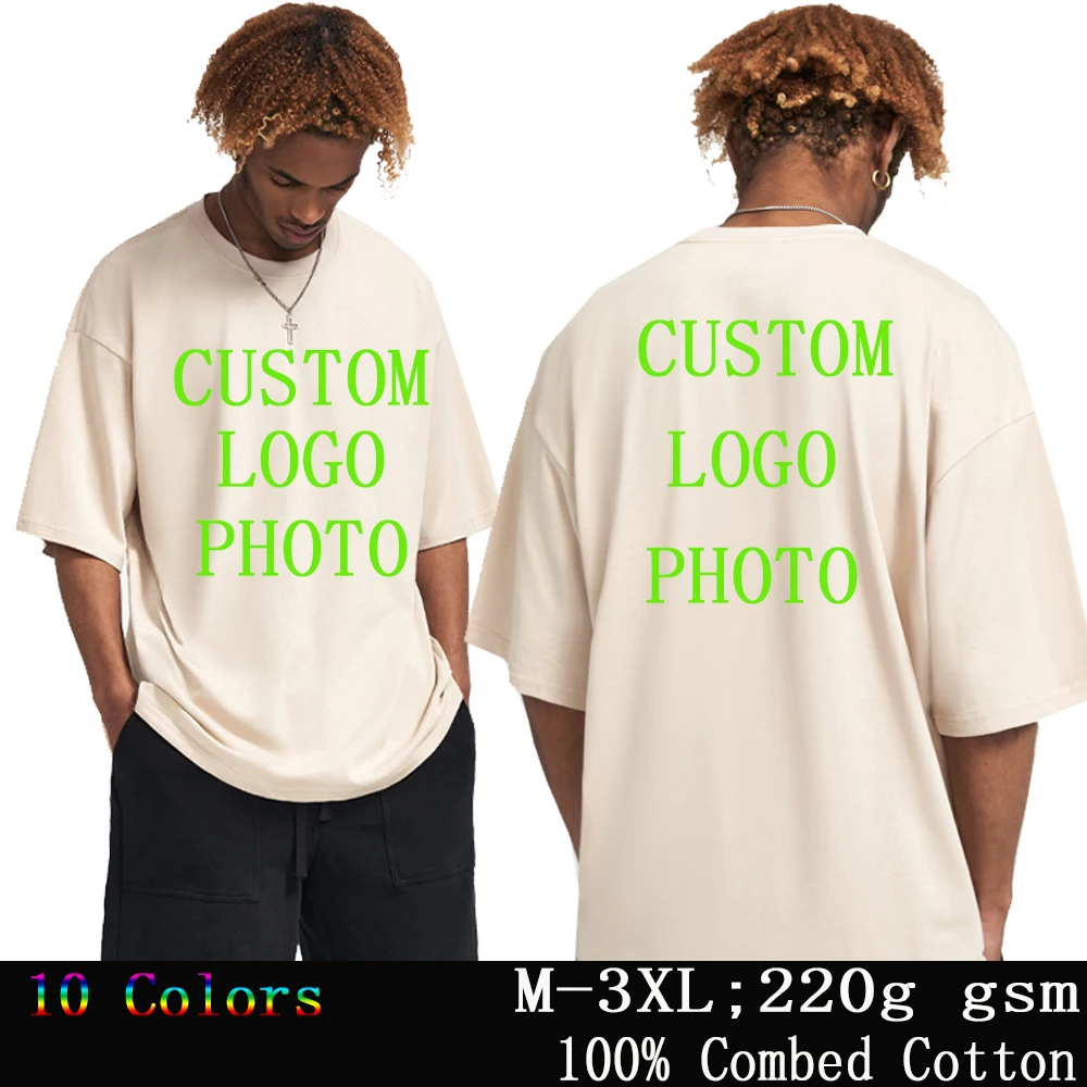 Свободная Мужская футболка с коротким рукавом и круглым вырезом 100% хлопок