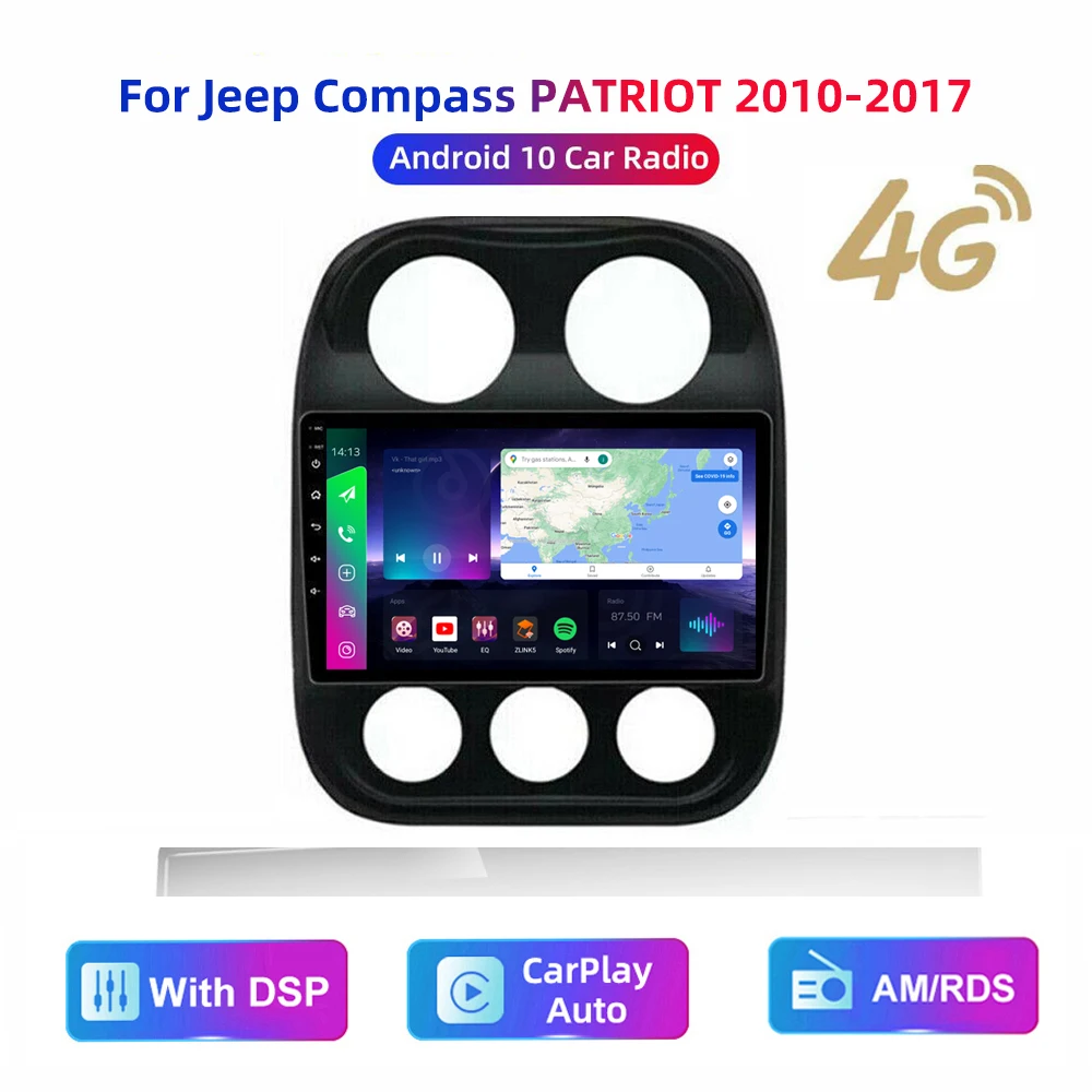HD мультимедиа 10 1 дюймовый автомобильный стерео радио android GPS Carplay/Авто 4G AM/RDS/DSP для