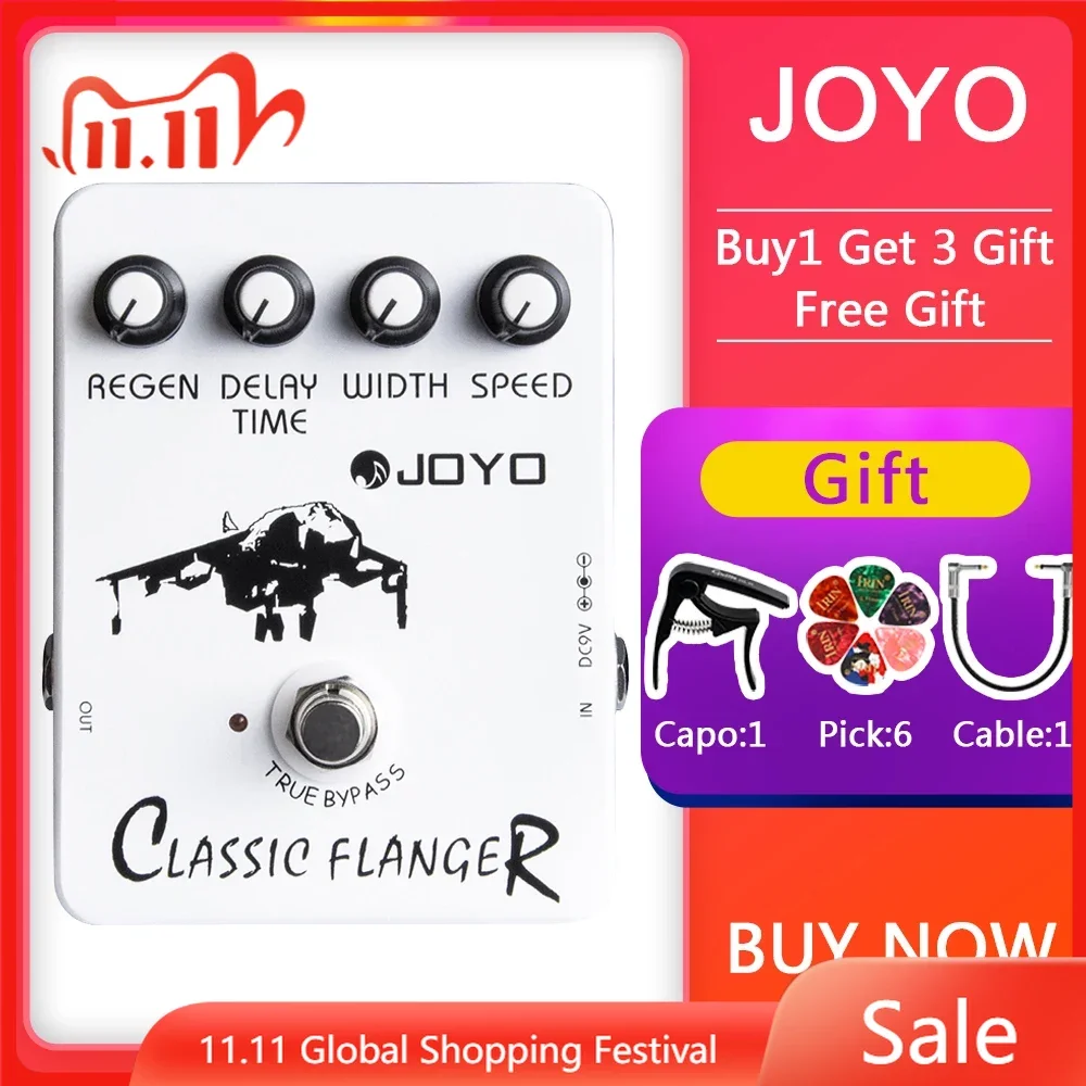 

JOYO Guitar Effect Pedal JF-07 Classic Flanger Effect Pedal Tremulous Vibratos & Chorus for Electric Guitar Metallic Flanger