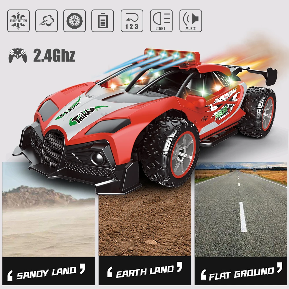 20km/h High Speed Radio Controled Spray Machine Remote Control Light Toys For Children Kids Boys Gifts Rc Drift
