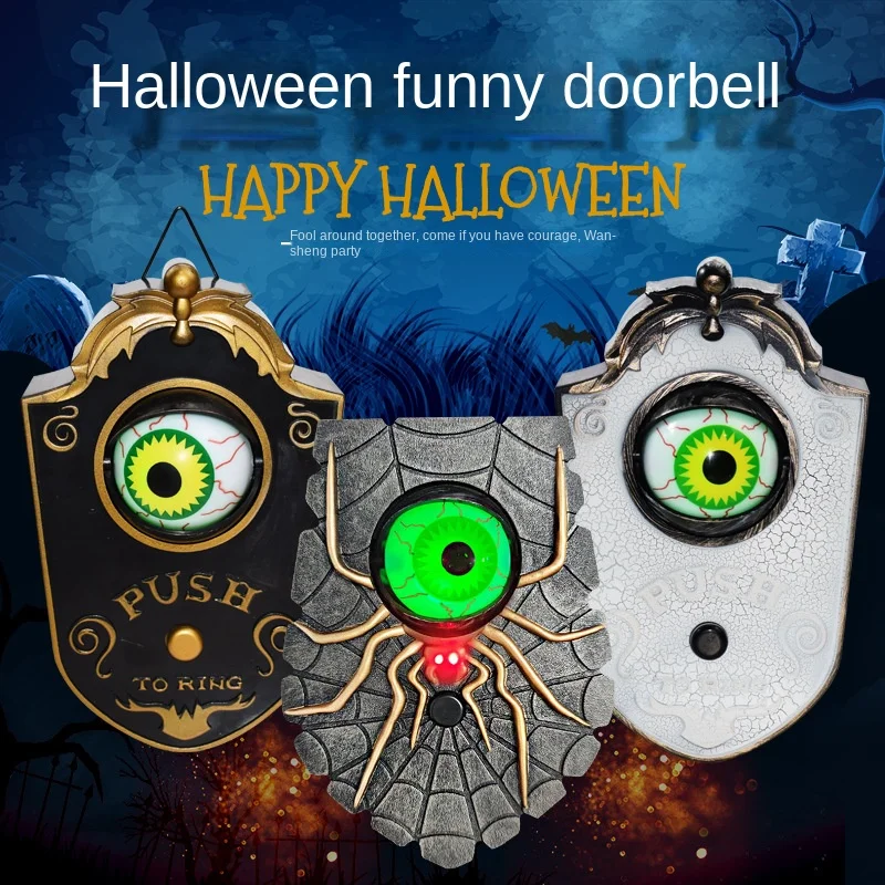 

Halloween One-Eyed Doorbell Decoration Toy Bar Glowing Horror Sound Pendant Prank