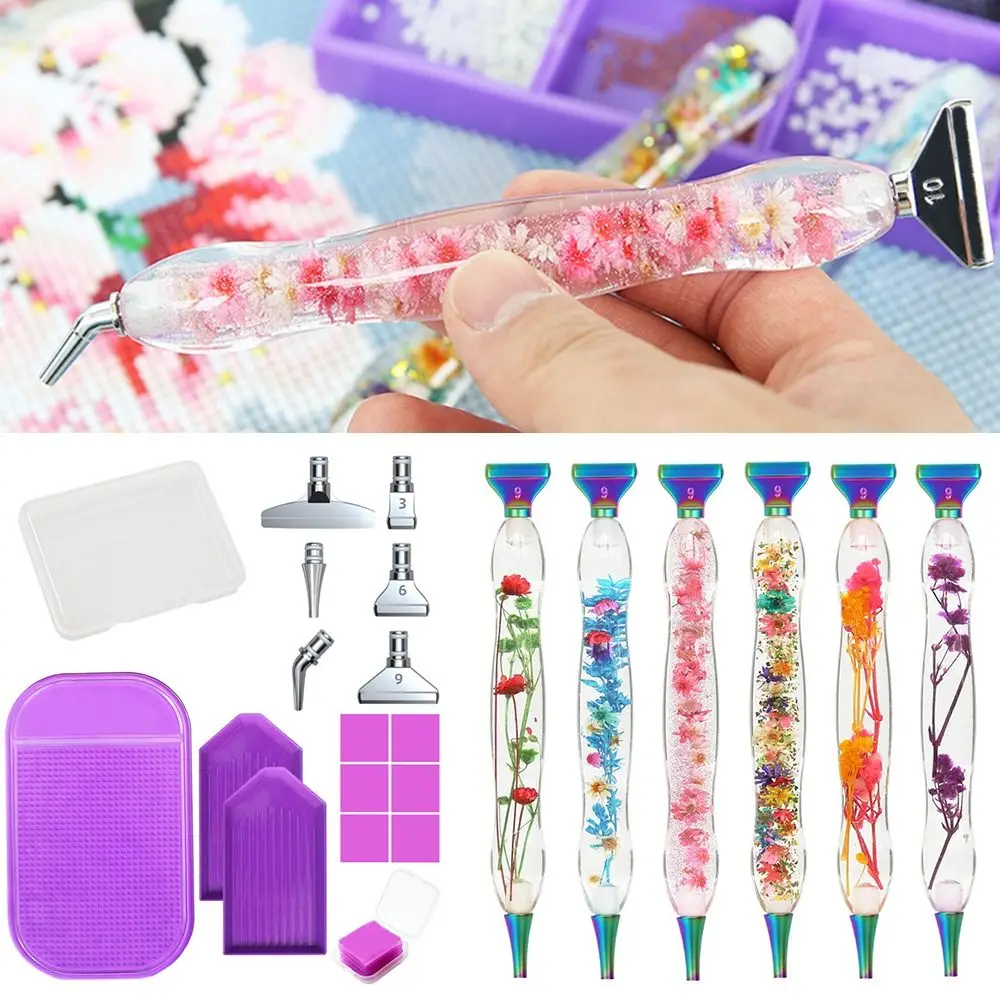 

New Hot Resin Diamond Painting Pen Flower Glitter Diamond Replace Head DIY Craft Cross Stitch Embroidery Painting Accessories