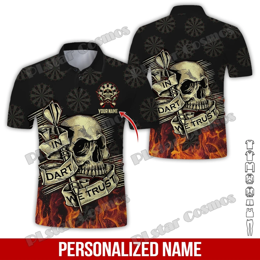 PLstar Cosmos Персонализированное имя Дартс 3D По всему принту Мужская рубашка поло