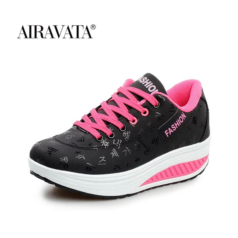 Women Shake Shoes Fashion Ladies Vulcanized Walking Platform Shoes Wedge Sneakers