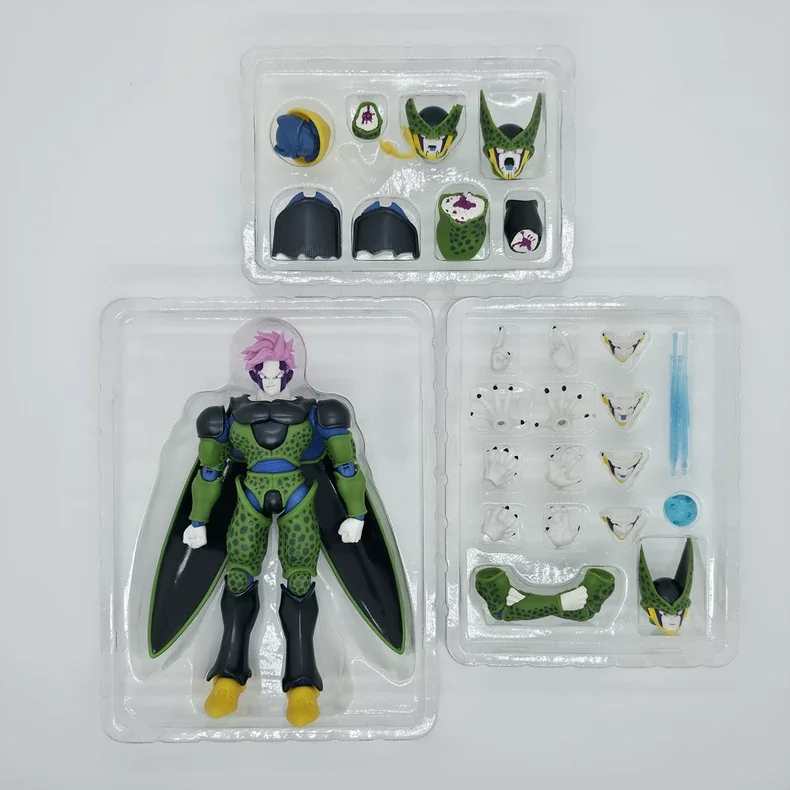 Фото В наличии: Фигурка KW Studio Dragon Ball Z Cell Mask Perfect Monster DX, сине-фиолетовая версия KW006ADX / KW006BDX, аниме-фигурка, игрушка №5