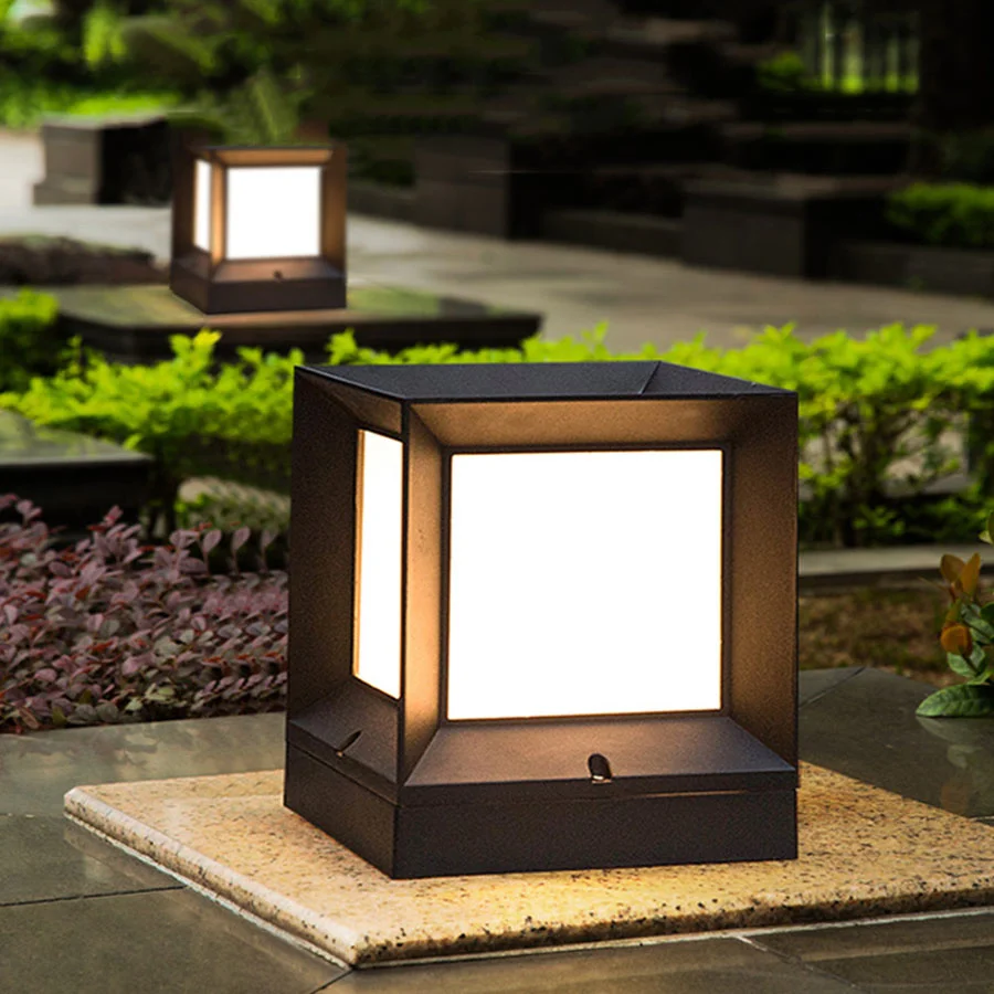 

IP65 Waterproof Solar Column Lamps Outdoor LED Fence Gate Pillar Head Lamp Patio Garden Lawn Landscape Solar Post Light