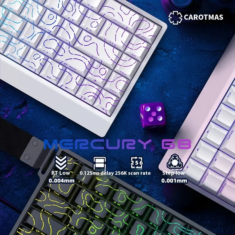 Фото НОВАЯ Игровая магнитная механическая клавиатура IROK Mercury68 PRO MAX RT0,001 мм, 8K, задержка 0,125 мс, проводная игровая клавиатура с RGB-подсветкой №5