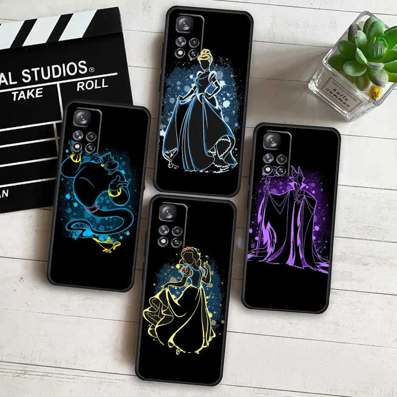 

Princess For Xiaomi Redmi Note 12 10 11 9 Pro Plus Speed 11E 11S 10S 9T 8 5G Black Phone Case Cover