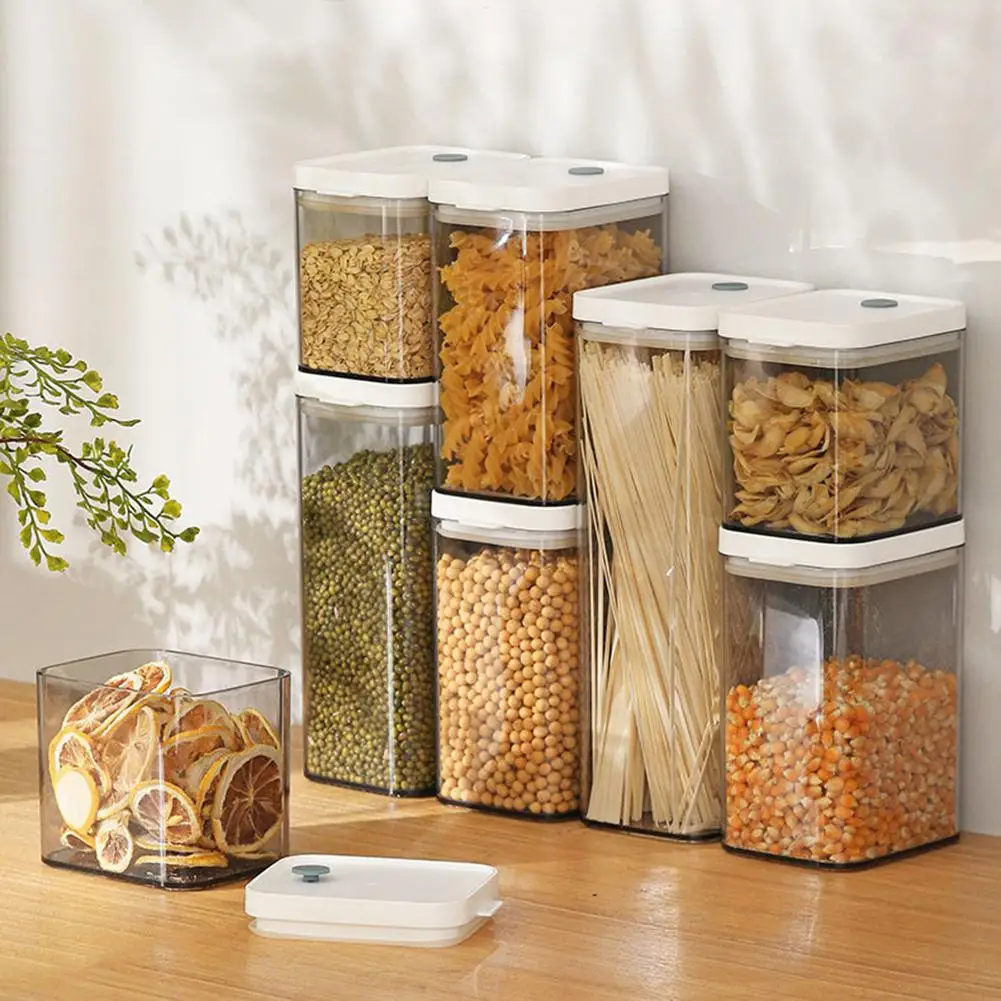 

NEW Clear Airtight Food Storage Container Home Kitchen Organization Canisters With Lids For Cereal Dry Food Flour Sugar