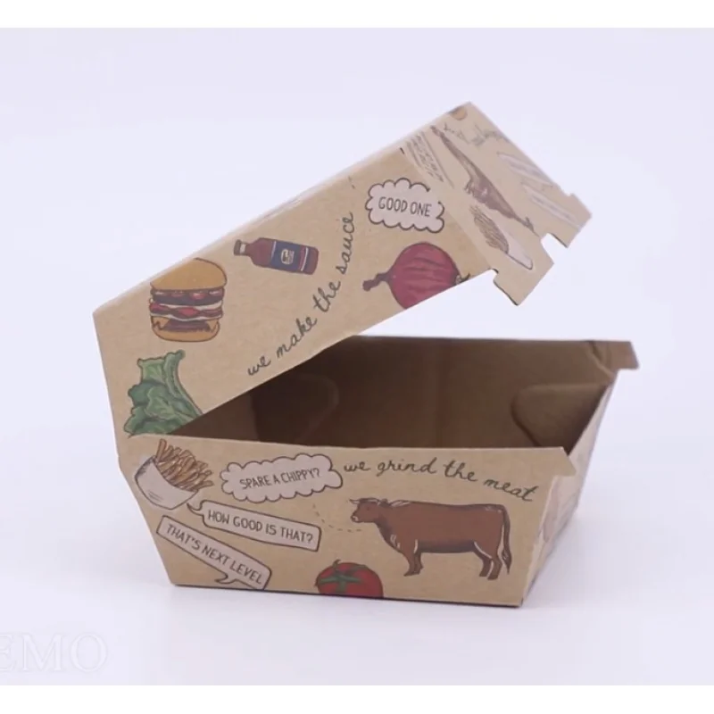 

Wholesale high quality burger box custom printed hamburger boxes.