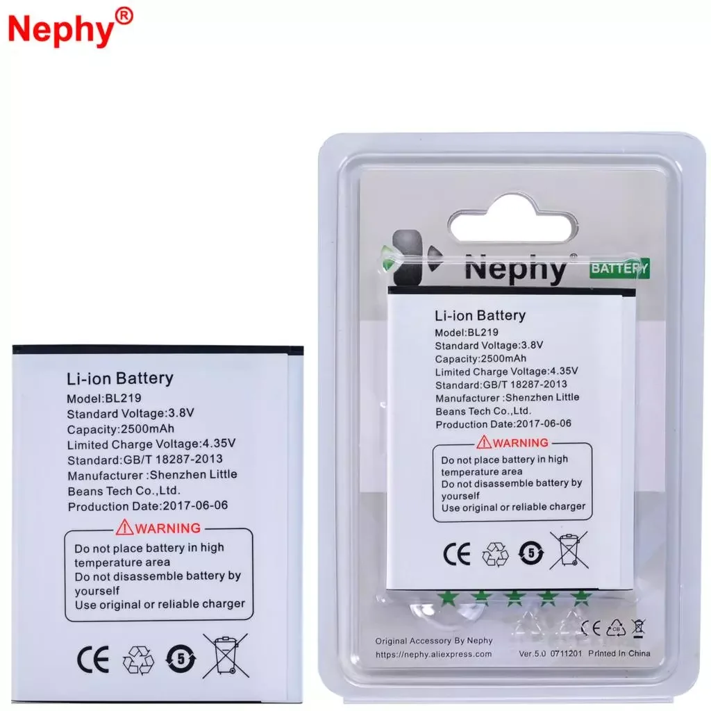 

NEW2023 Nephy Original Battery 2500mAh BL219 For Lenovo A880 S856 A889 A890E S810T A916 A816 Top Quality Phone Batteries In stoc