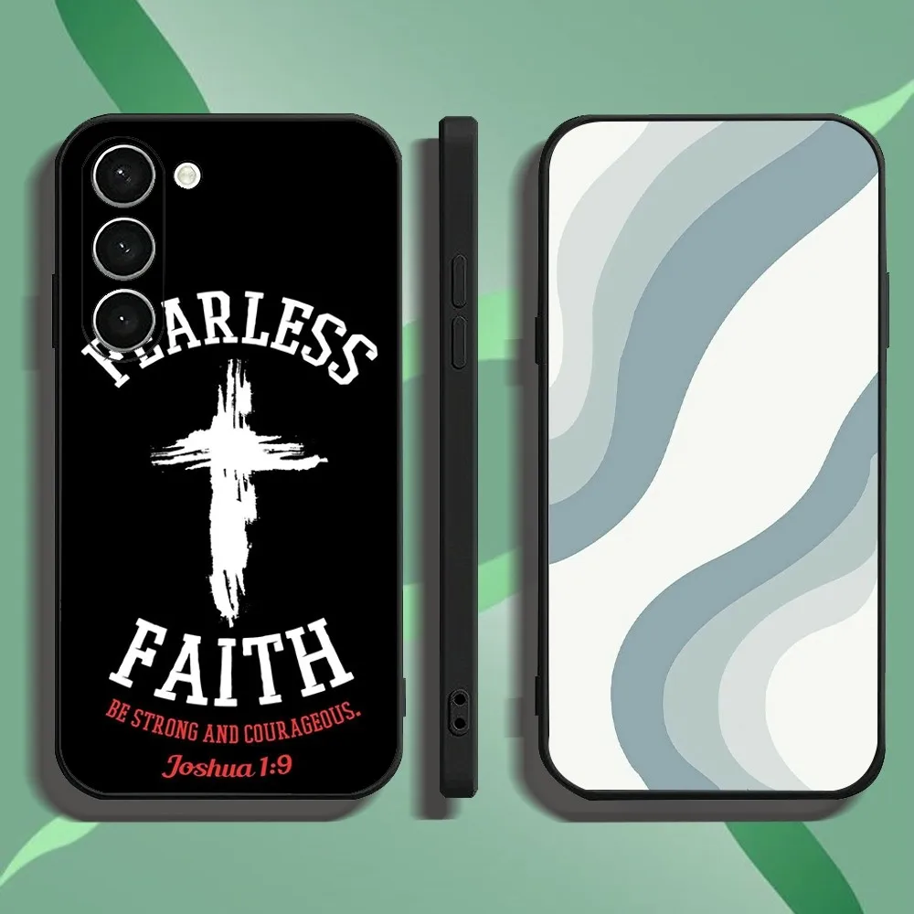 F-Faith Jesus Art Words Phone Case For Samsung Galaxy A52 A12 A51 S21 Edge S22ULTRA S23 S20LITE Plus Ultra Black Cover