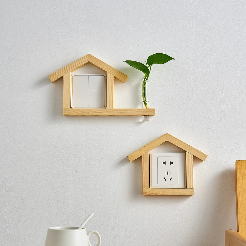

Креативная настенная стойка, украшения для дома, настенный деревянный выключатель, Декор, простой домашний декор, настенные аксессуары, дер...