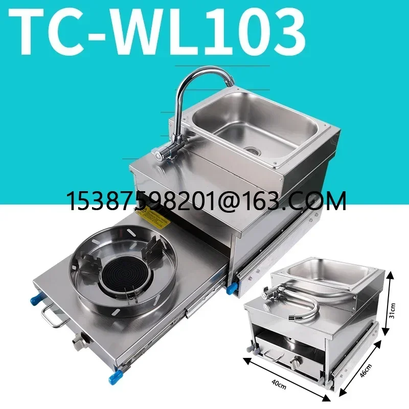 Раковина из нержавеющей стали для автофургона с выдвижной кухней газовой плиты