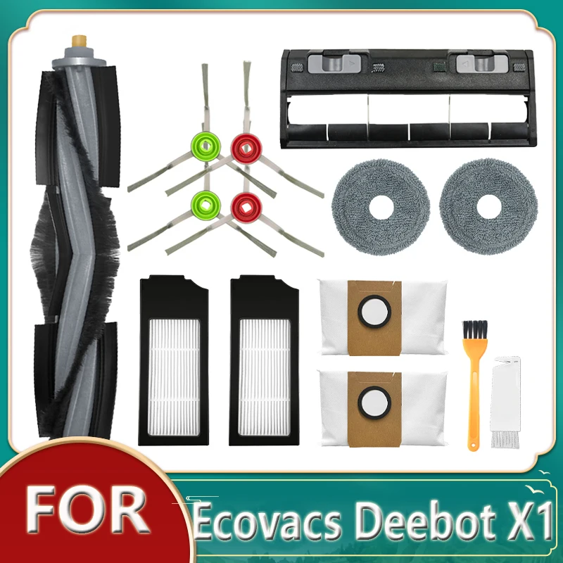 

For Ecovacs Deebot X1 Robot Vacuum Cleaner Washable Mop Cloth Dust Bag HEPA Filter Main Side Brush Replacement Accessories