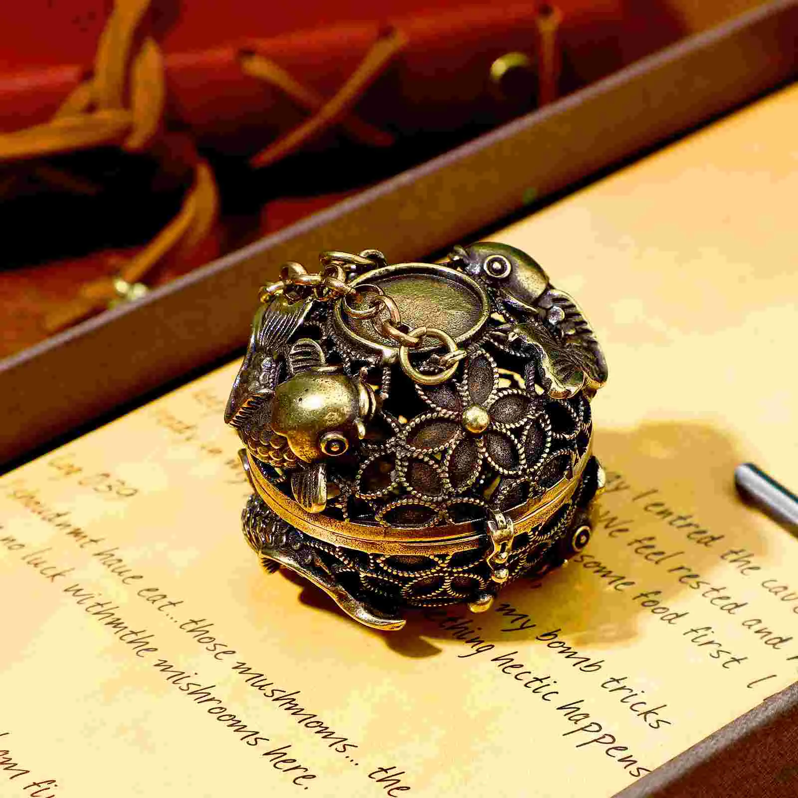 Ароматерапевтическая машина шарик подвеска декор цепочка медная горелка