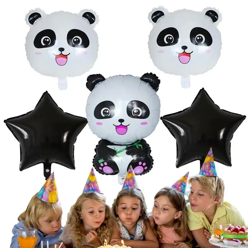 

Воздушные шары в виде панды на день рождения, 5 шт., набор аксессуаров для вечеринки в виде панды из алюминиевой пленки, огромный зоопарк, акс...
