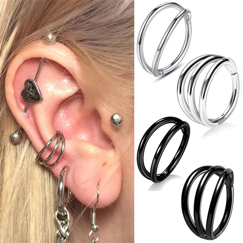 

16g Segment Tragus Helix Cartilage Earring Nose Ring 316 Surgical Stainless Steel Septum Clicker Conch Body Piercing Jewelry