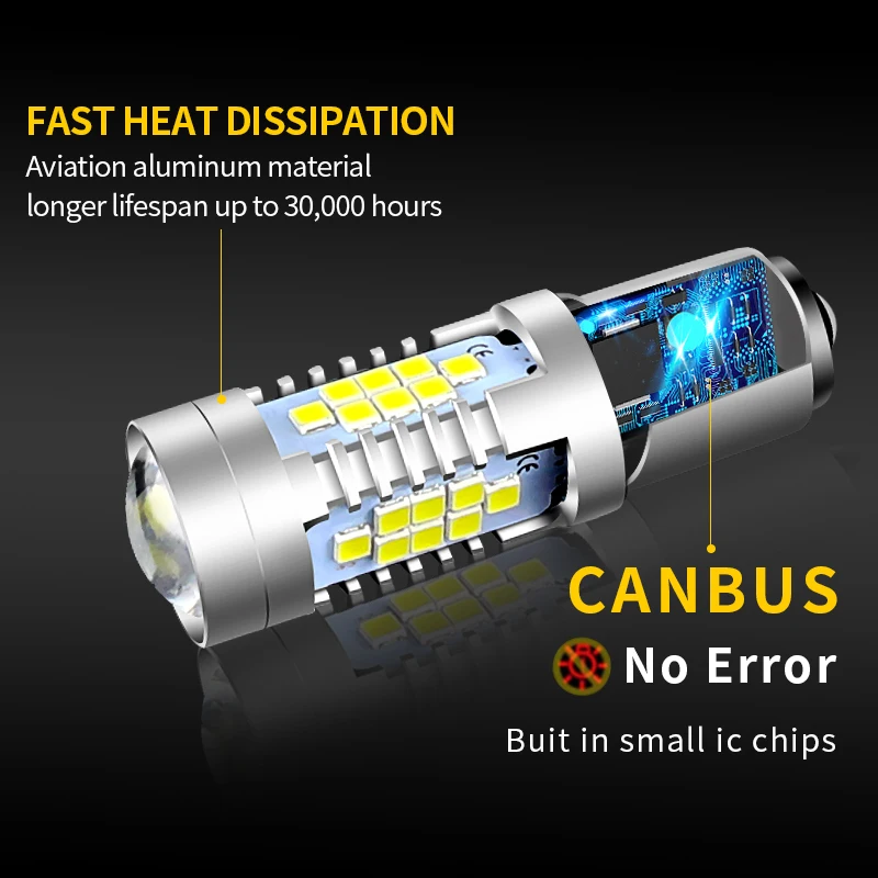 2 шт. CANbus безошибочный HID Белый 1156 30-SMD зеркальный отражатель светодиодный ные