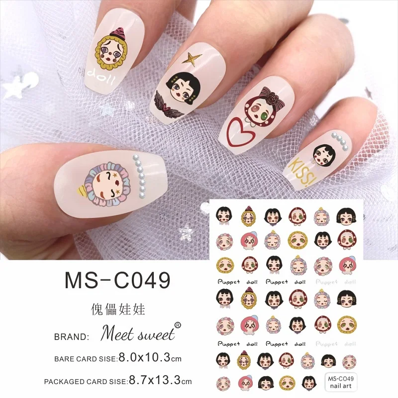 

3D кукла-марионетка, искусство ногтей, строительные микросхемы, самодельные клеящиеся обертки, маникюрное украшение, милое